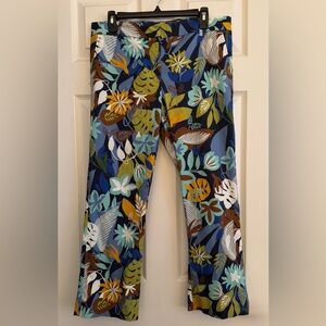 Elliott Lauren Tahiti Crop Pants Multicolor Patterned Pants, size 12, GUC